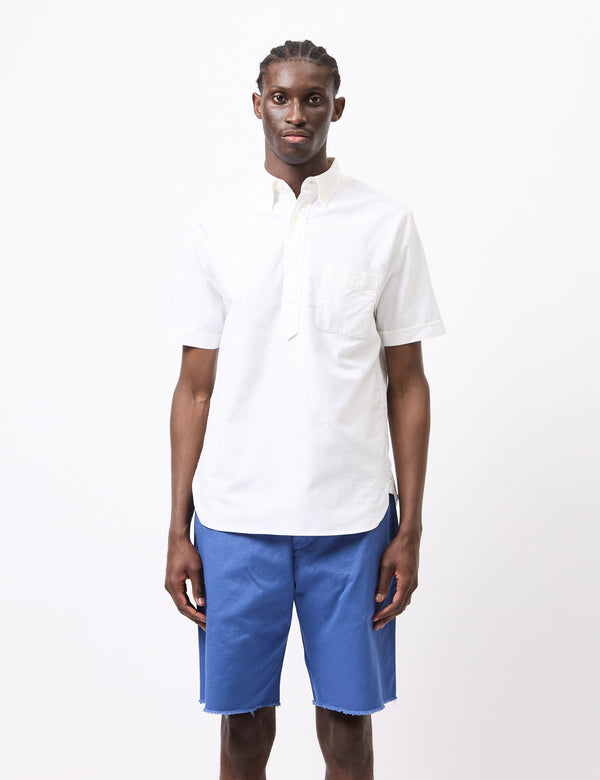 Beams Plus B.D. Pullover Short Sleeve Oxford Shirt - White