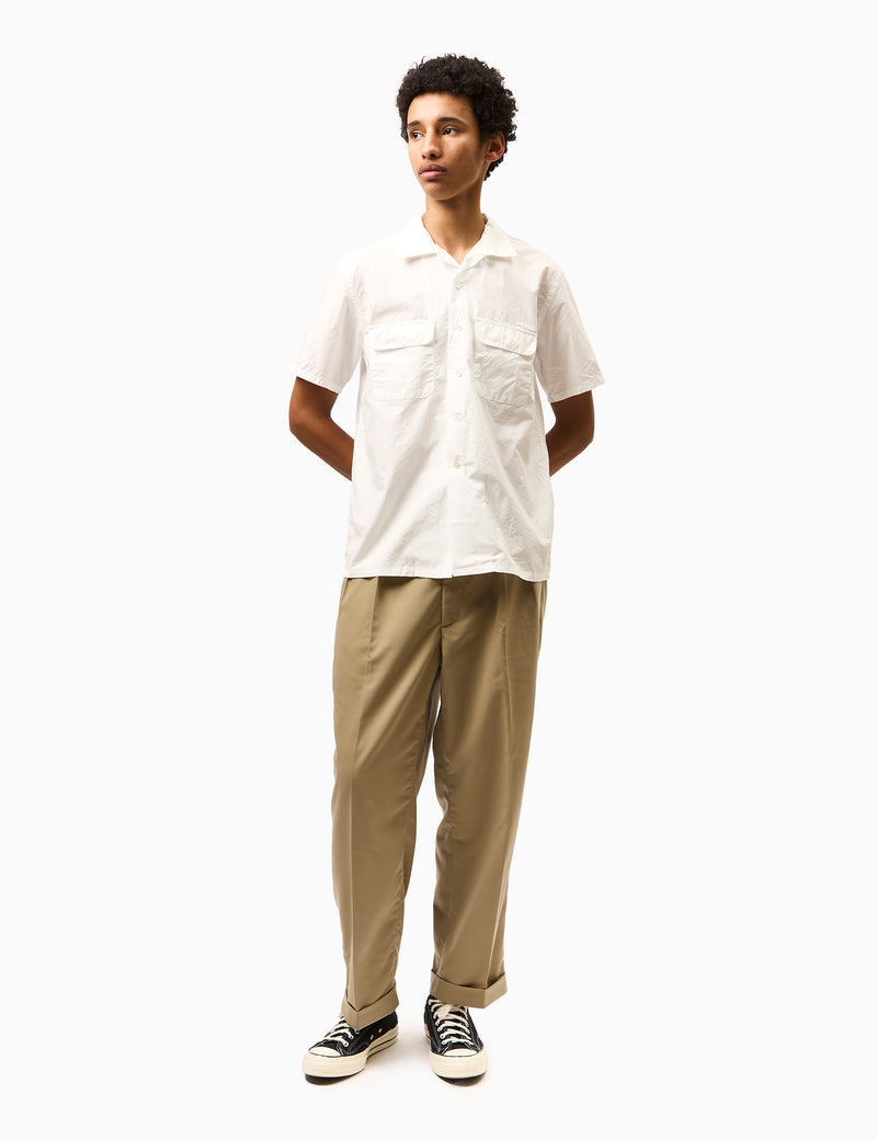 Beams Plus Short Sleeve Peruvian Shirt (Pima Cotton) - White