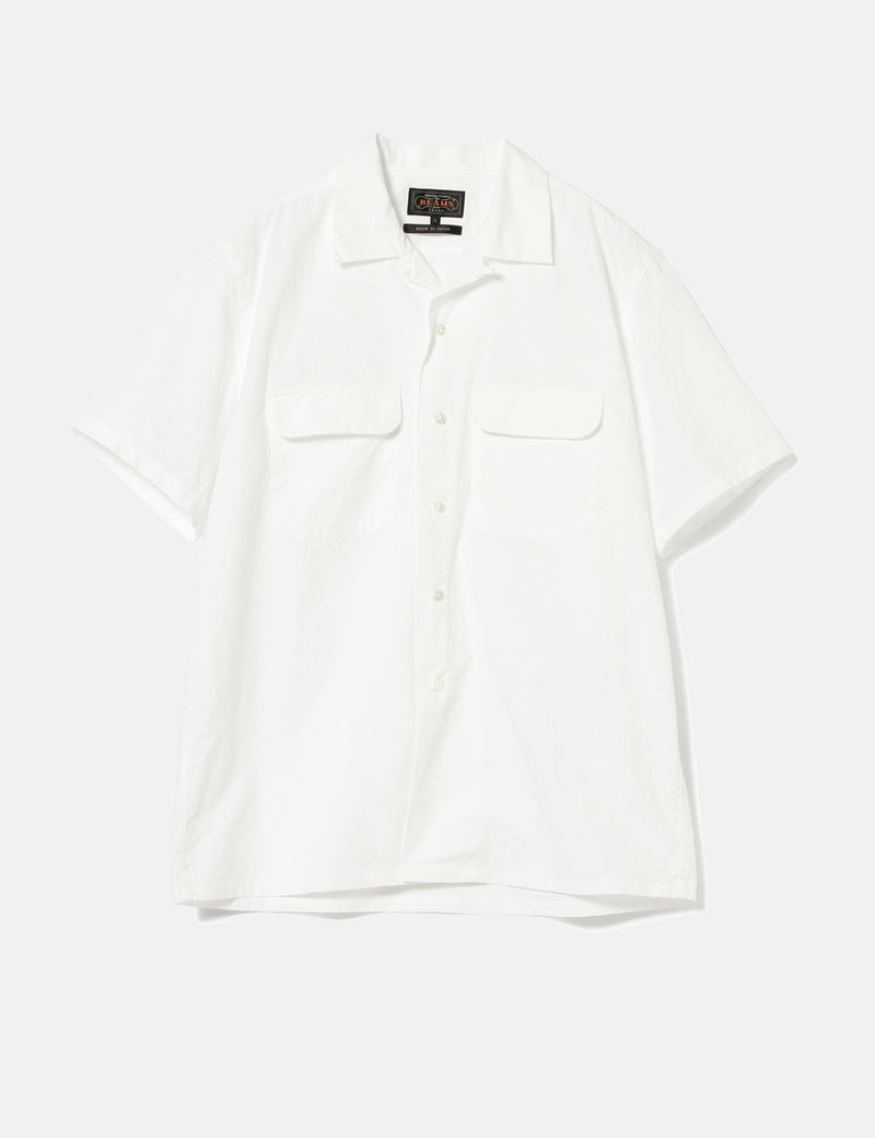 Beams Plus Short Sleeve Peruvian Shirt (Pima Cotton) - White