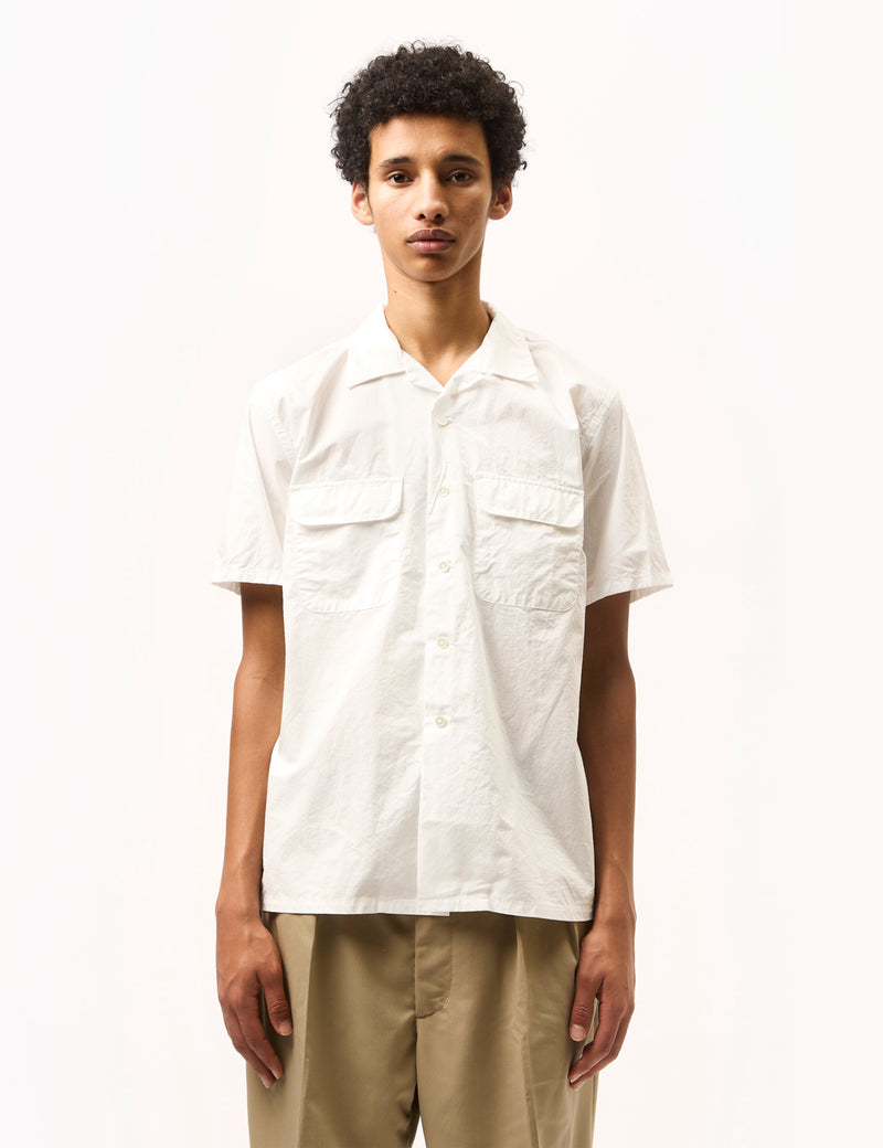 Beams Plus Short Sleeve Peruvian Shirt (Pima Cotton) - White