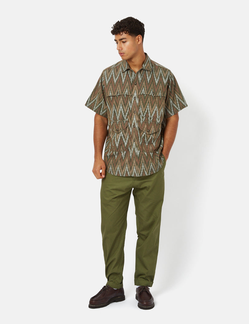 Beams Plus Adventure Shirt II (Ikat) - Olive Green