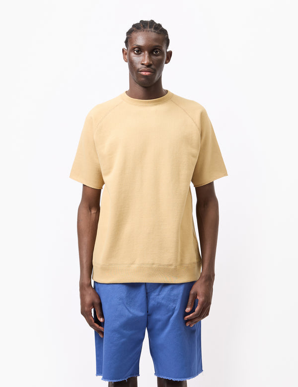 Beams Plus Cut-Off Short Sleeve Sweat - Beige