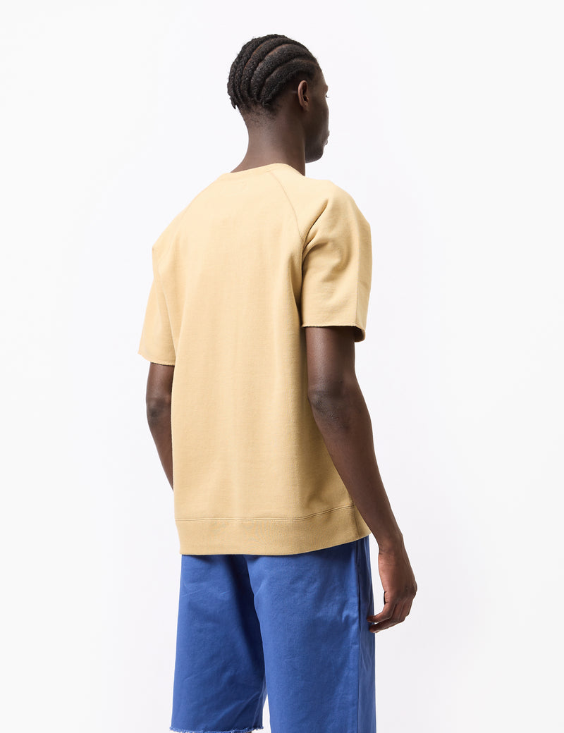 Beams Plus Cut-Off Short Sleeve Sweat - Beige