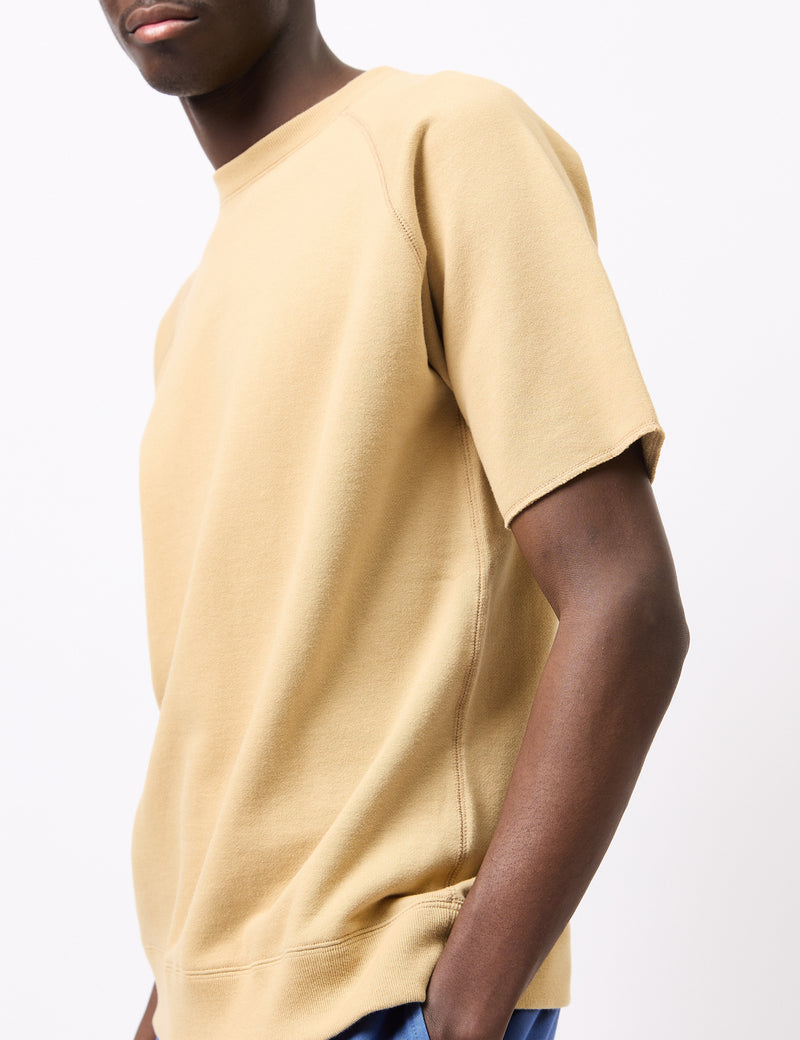 Beams Plus Cut-Off Short Sleeve Sweat - Beige