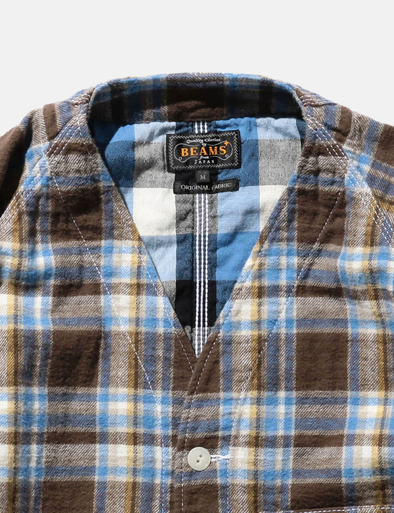 Beams Plus Engineer Jacket W (Face) - Blue Check