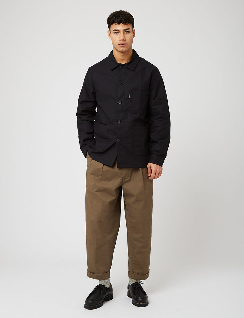 Le Laboureur Cotton Work Jacket - Black