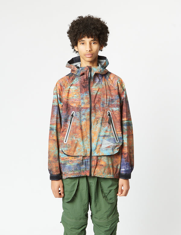 and Wander PERTEX Rain Jacket - Multi Orange/Blue