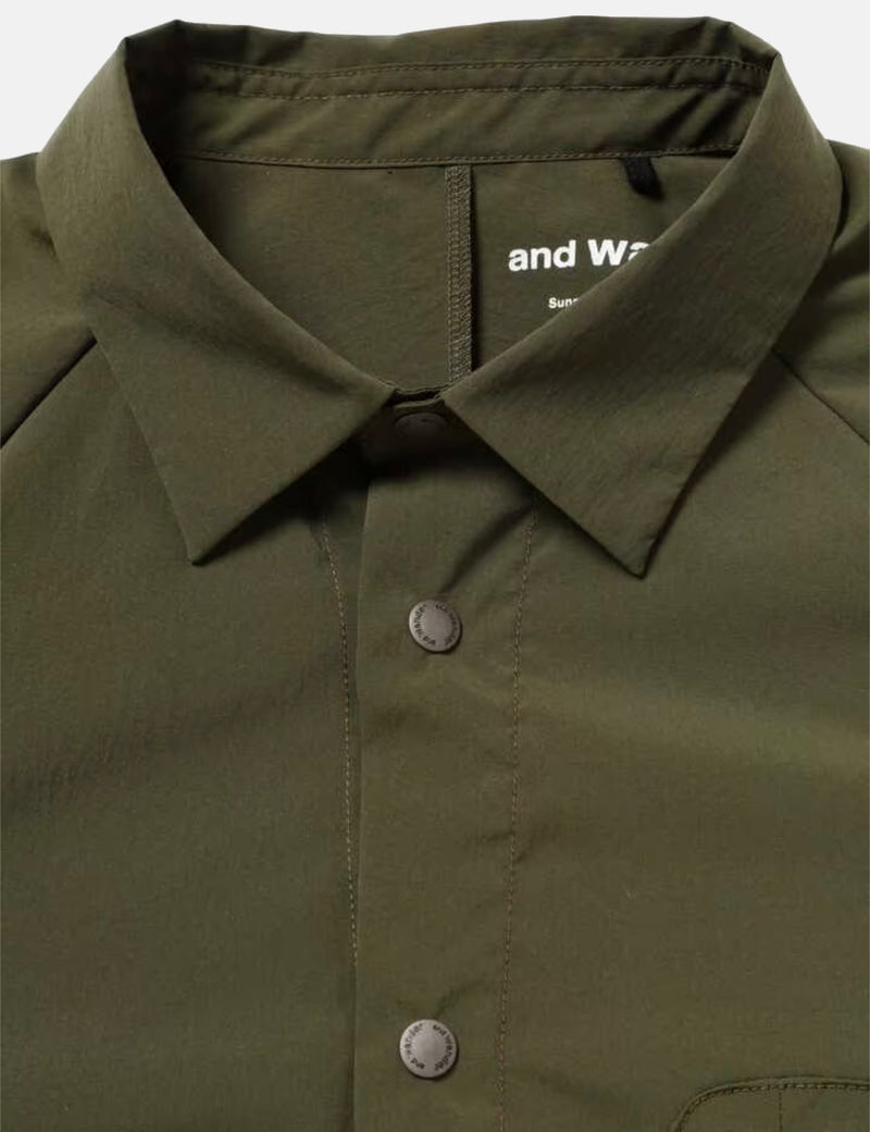 and Wander Fleece Base Long Sleeve Shirt - Khaki Green