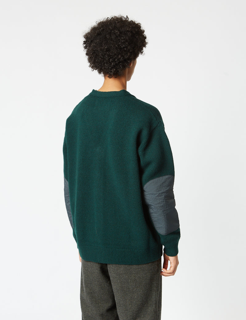 And Wander Shetland Wool Cardigan - Green | Article.