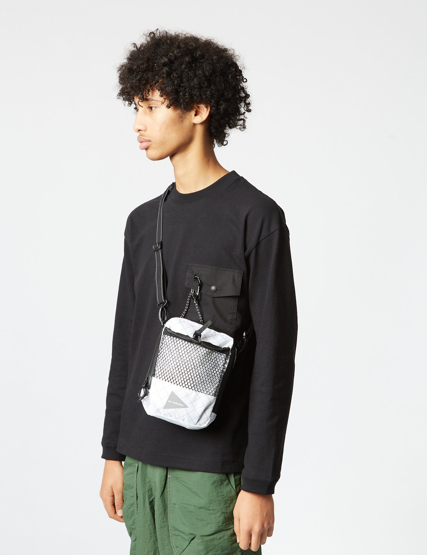 Acne selling studios hidey wool small crossbody bag zip top adjustable strap white black