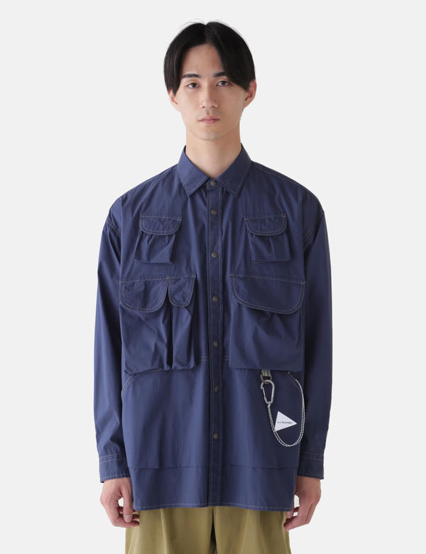 and Wander Multi Pocket Shirt - Blue