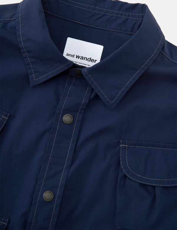 and Wander Multi Pocket Shirt - Blue