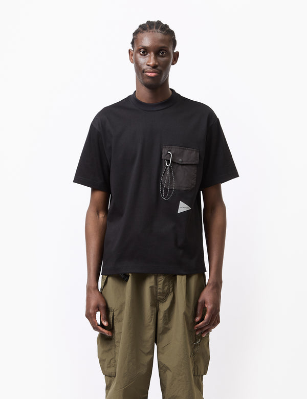 and Wander Pocket T-Shirt - Black