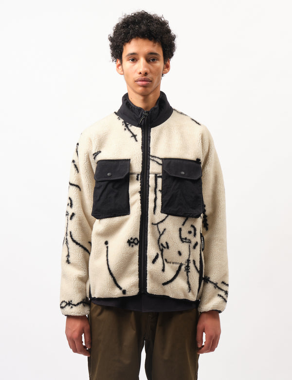 and Wander Daijiro Ohara Map Key Boa Jacket - Off White