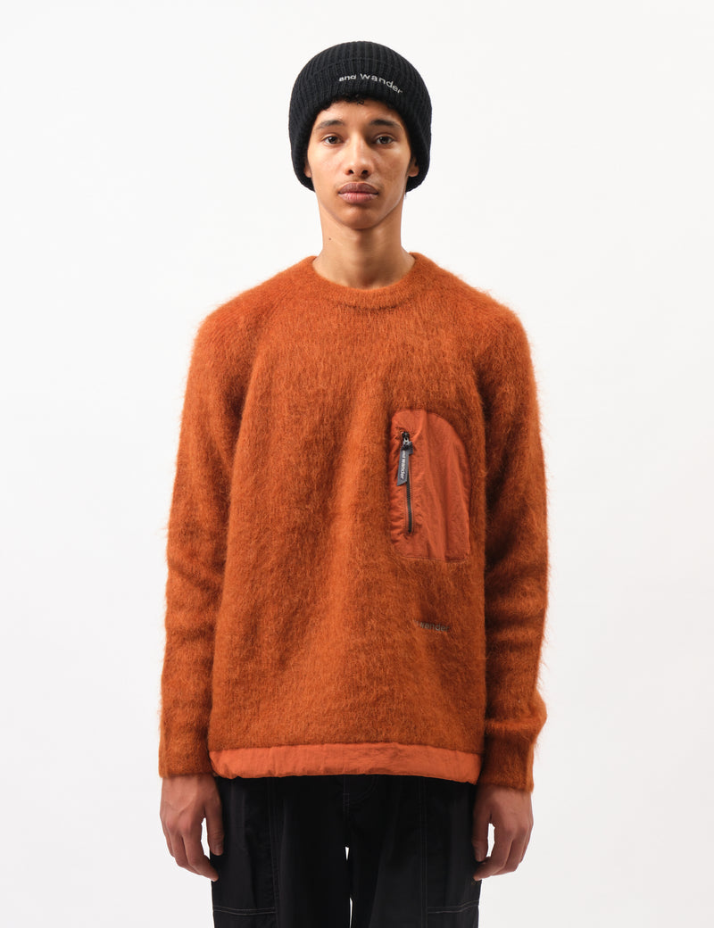 and Wander Mohair Wool Sweater - Orange