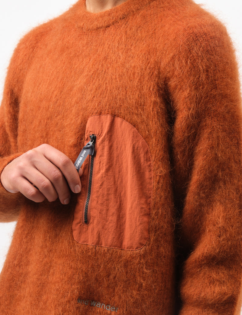 and Wander Mohair Wool Sweater - Orange