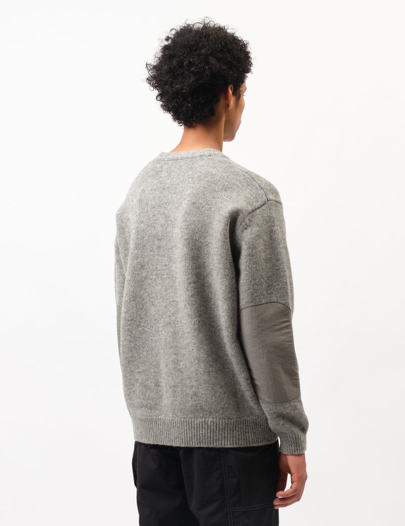 and Wander Shetland Wool Cardigan - Grey