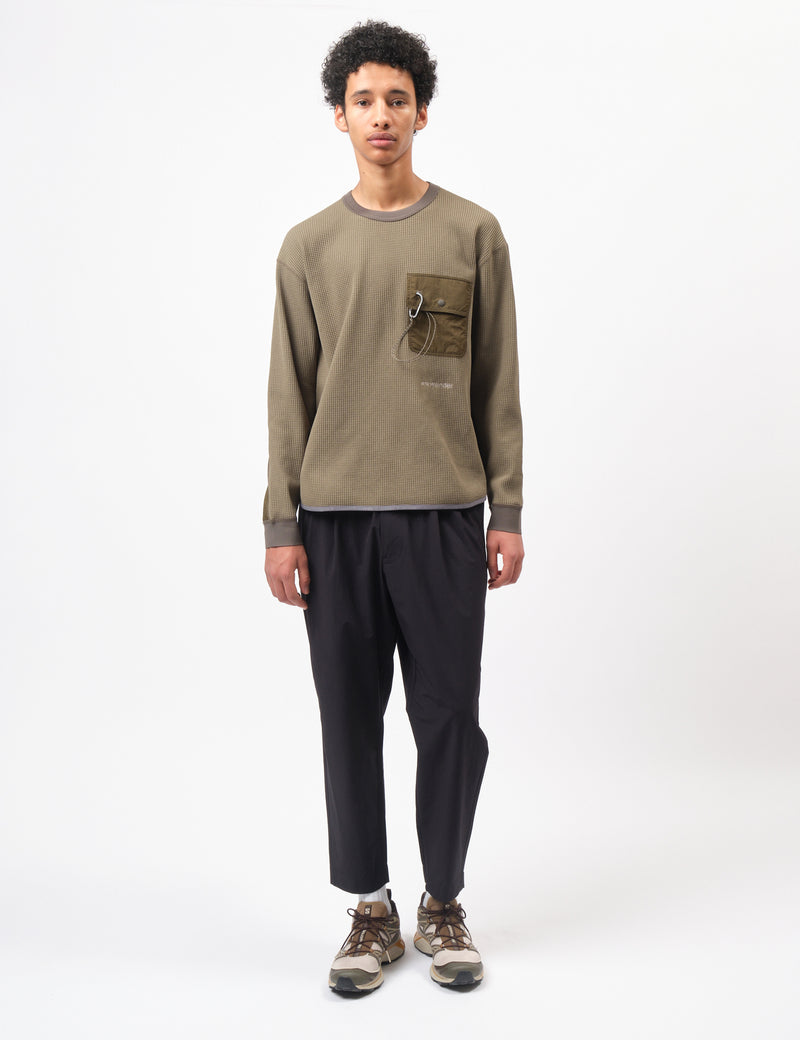 and Wander Waffle Long Sleeve T-Shirt - Khaki