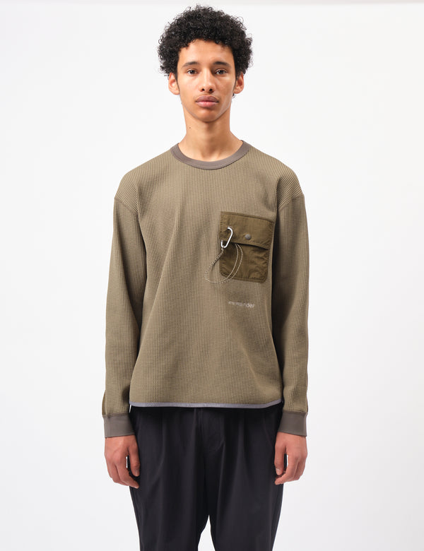 and Wander Waffle Long Sleeve T-Shirt - Khaki