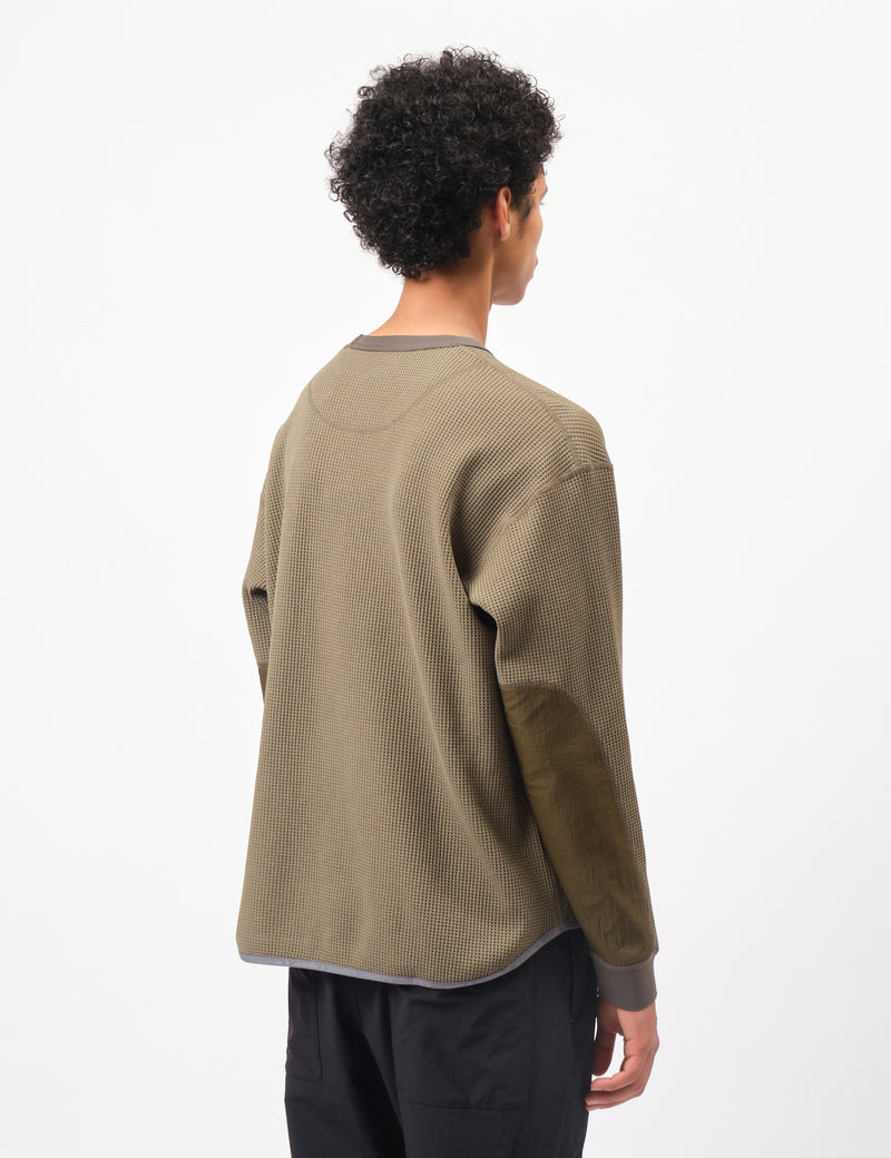 and Wander Waffle Long Sleeve T-Shirt - Khaki