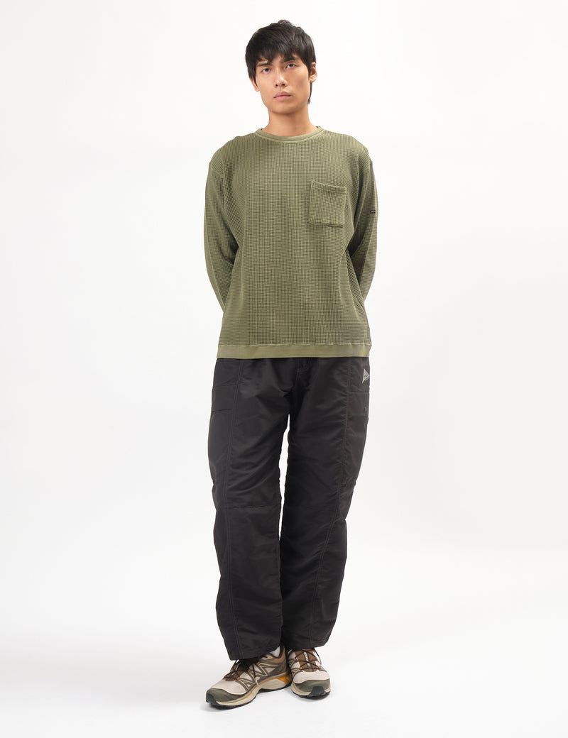 Manastash Heavy Snug Thermal Sweat - Olive Green