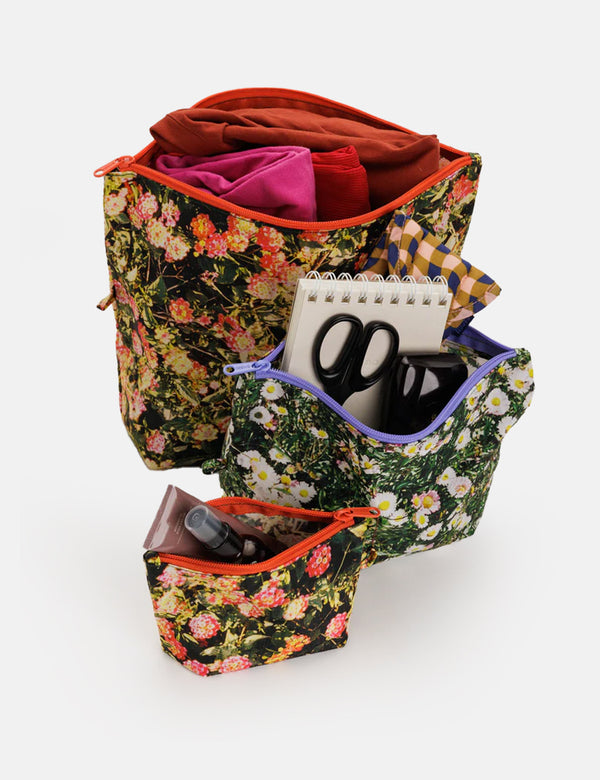 Baggu Go Pouch Set - Photo Florals