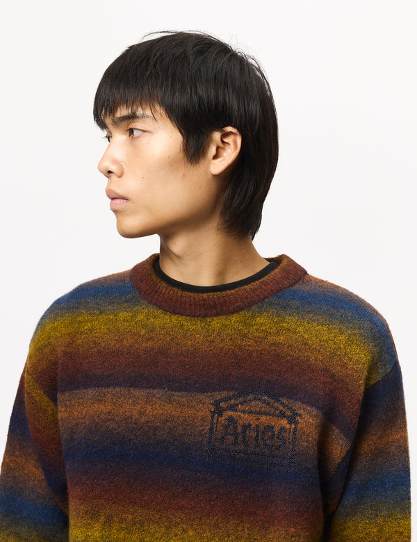 Aries Boucle Space Dye Knit - Blue