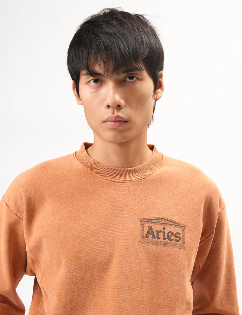 Aries Premium Aged Temple Sweatshirt - Caramel