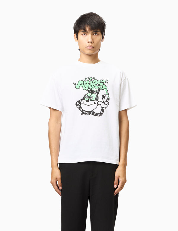 Aries Stoned Cat T-Shirt - White