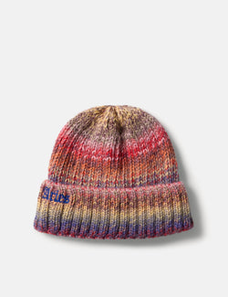 Aries Rib Knit Space Dye Beanie - Red