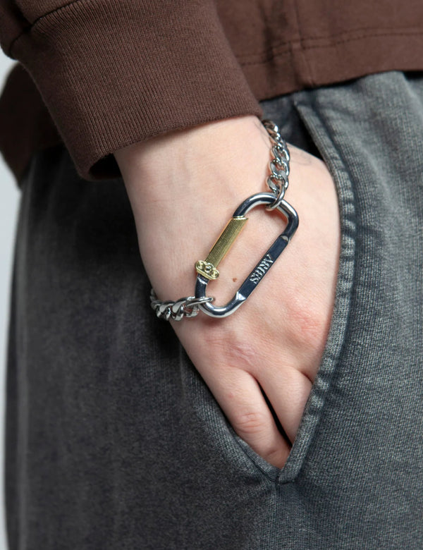 Aries Mini Carabiner Chain Bracelet - Silver