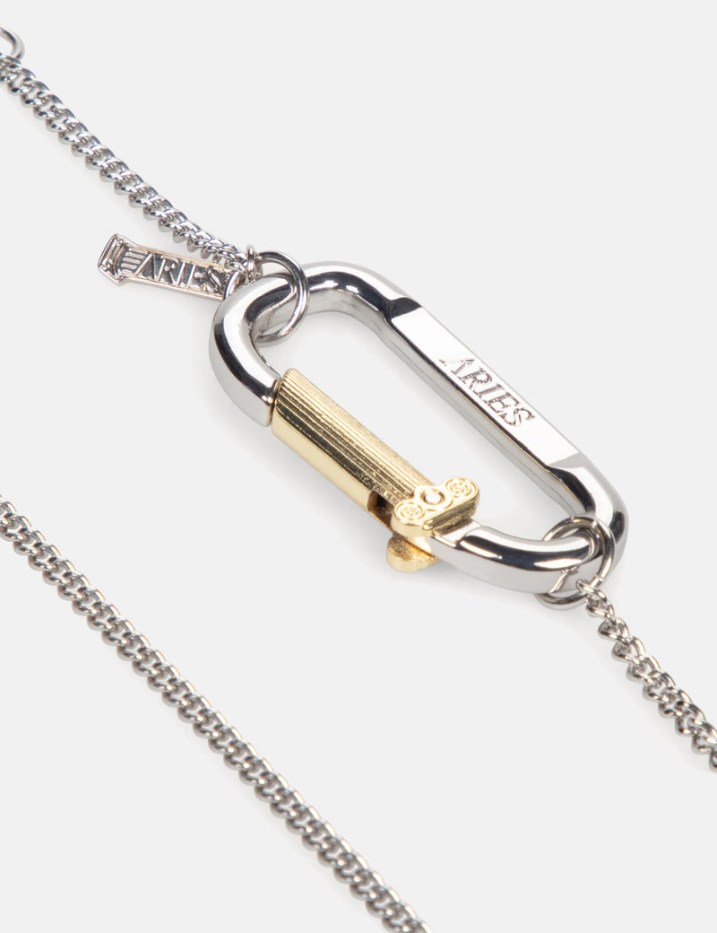 Aries Mini Carabiner Chain Necklace - Silver