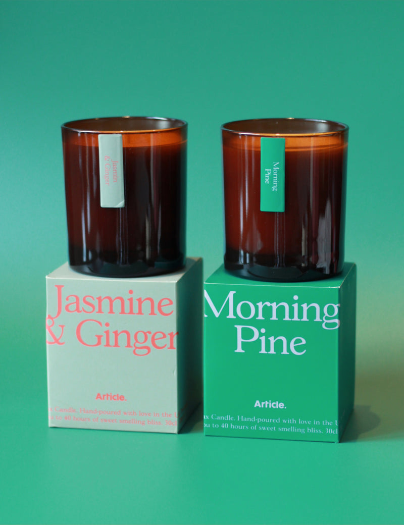 Article. Soy Candle UK Hand Poured - Jasmine & Ginger