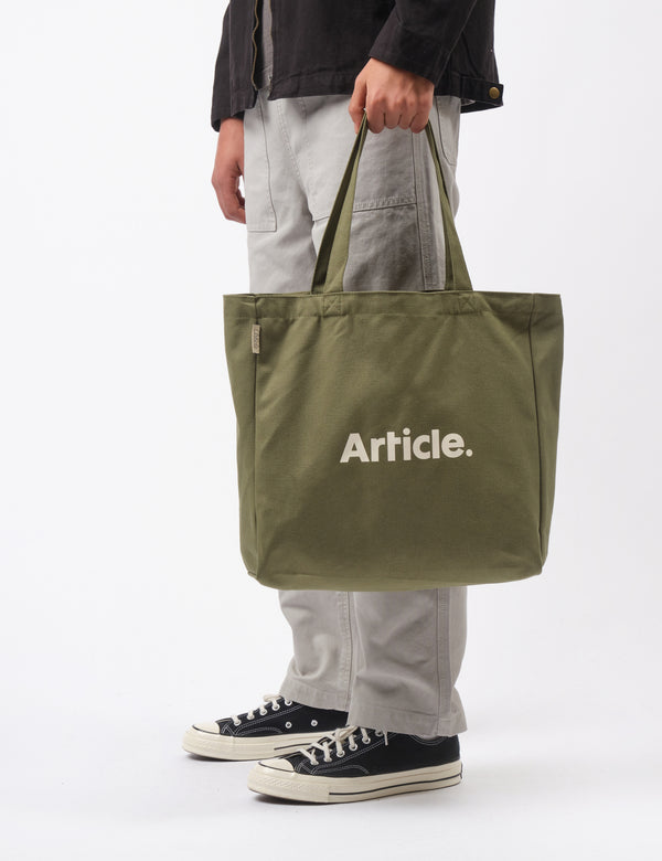 Article Organic Heavy Canvas Tote Bag - Olive Green