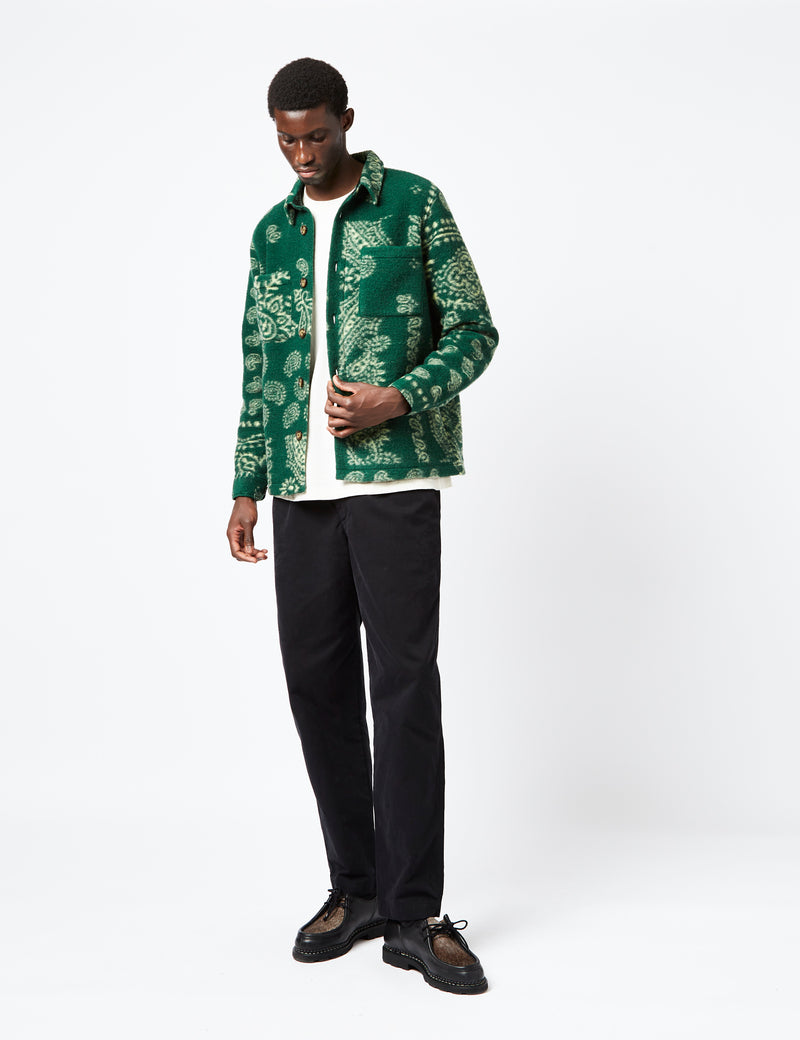 Portuguese Flannel Abstract Paisley Overshirt - Green I Article.