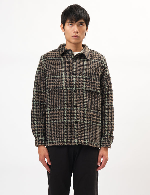 Portuguese Flannel Gales Overshirt - Black/Green