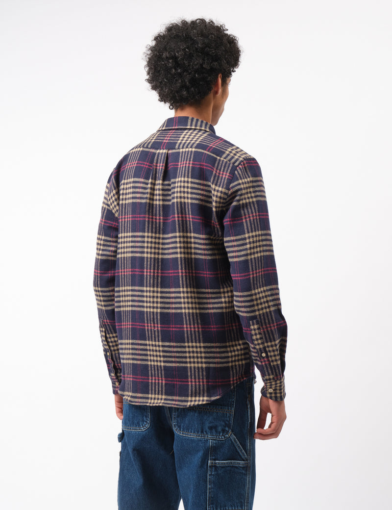 Portuguese Flannel Pomar Shirt - Navy Blue