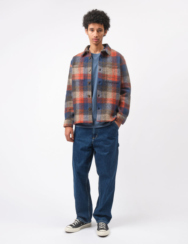 Portuguese Flannel Parker Overshirt - Blue