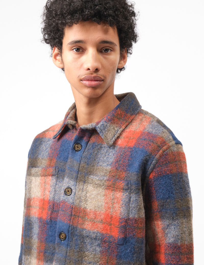 Portuguese Flannel Parker Overshirt - Blue