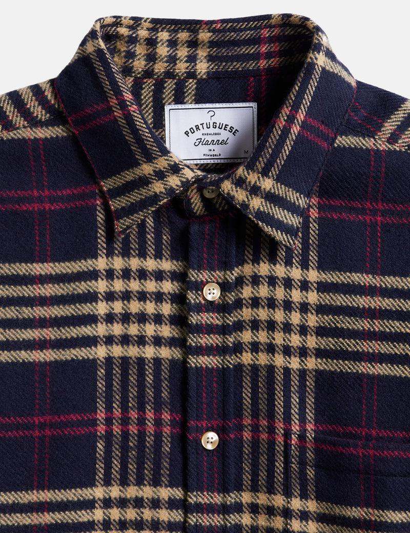 Portuguese Flannel Pomar Shirt - Navy Blue