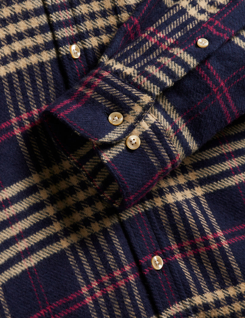 Portuguese Flannel Pomar Shirt - Navy Blue