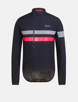 Rapha Men's Brevet Gore-Tex Rain Jacket - Dark Navy Blue/High-Vis Pink/White