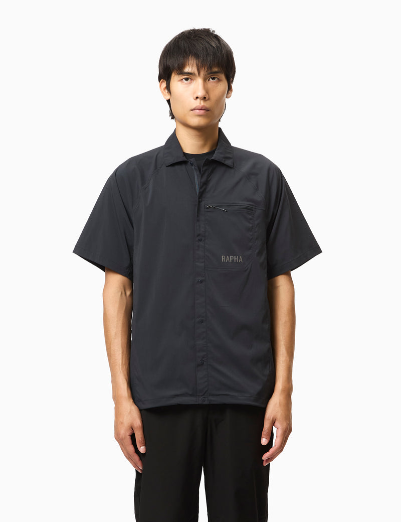 Rapha Men's Explore Short Sleeve Shirt - Vulcan/Asphalt Grey