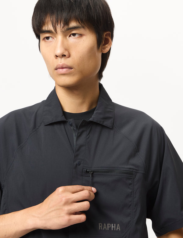 Rapha Men's Explore Short Sleeve Shirt - Vulcan/Asphalt Grey