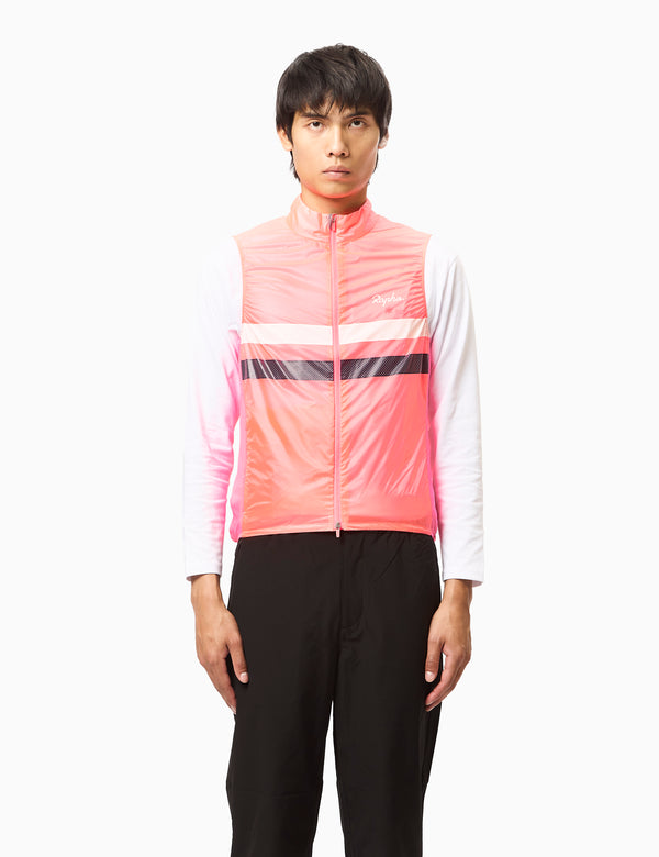 Rapha Men's Brevet Gilet - High-Vis Pink/Dark Navy/White