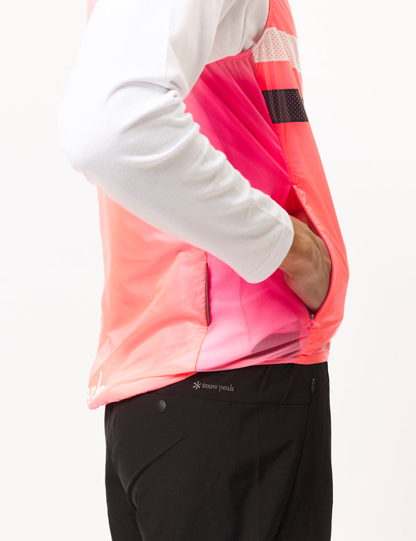 Rapha Men's Brevet Gilet - High-Vis Pink/Dark Navy/White