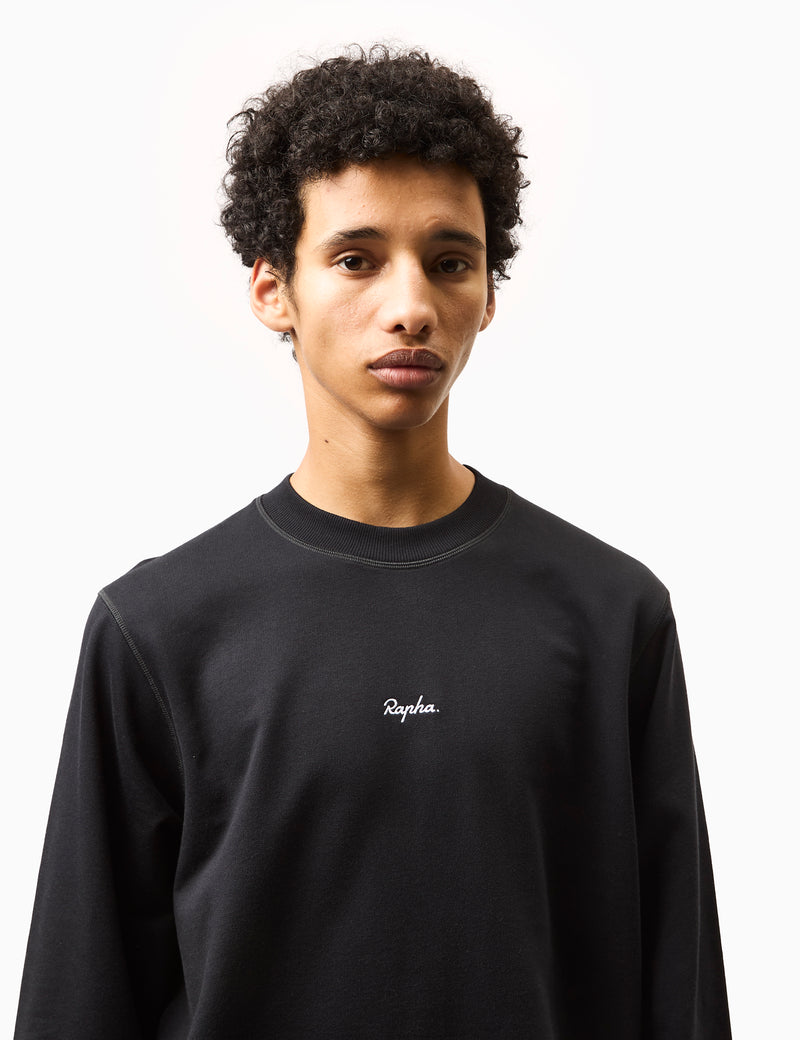 Rapha Men's Crewneck Sweatshirt (Cotton) - Black/Grey