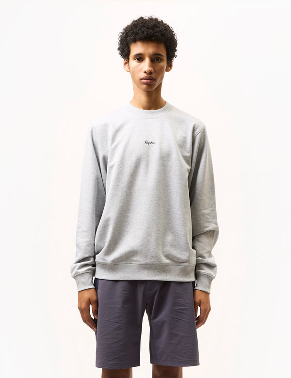 Rapha Men's Crewneck Sweatshirt (Cotton) - Light Grey Marl/Grey