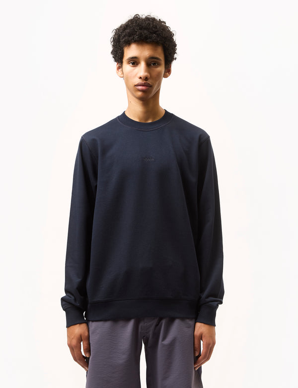 Rapha Men's Crewneck Sweatshirt (Cotton) - Dark Navy Blue/Black