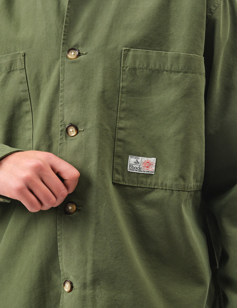 Bhode Hunting Overshirt Twill - Army Green